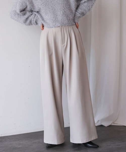 Bou Jeloud（ブージュルード）の「タックワイドパンツ（その他パンツ・レディース・ブラック/アイボリー/ブラウン・38）」の4枚目の写真