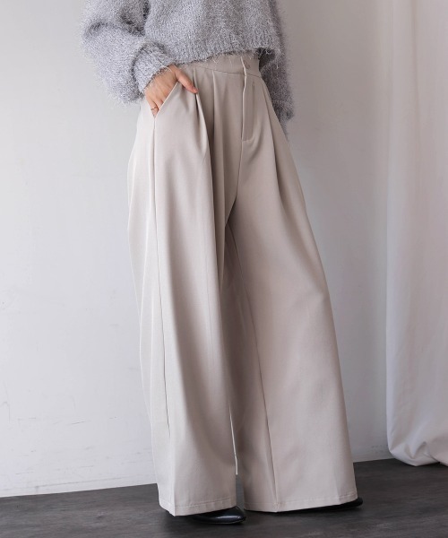 Bou Jeloud（ブージュルード）の「タックワイドパンツ（その他パンツ・レディース・ブラック/アイボリー/ブラウン・38）」の5枚目の写真