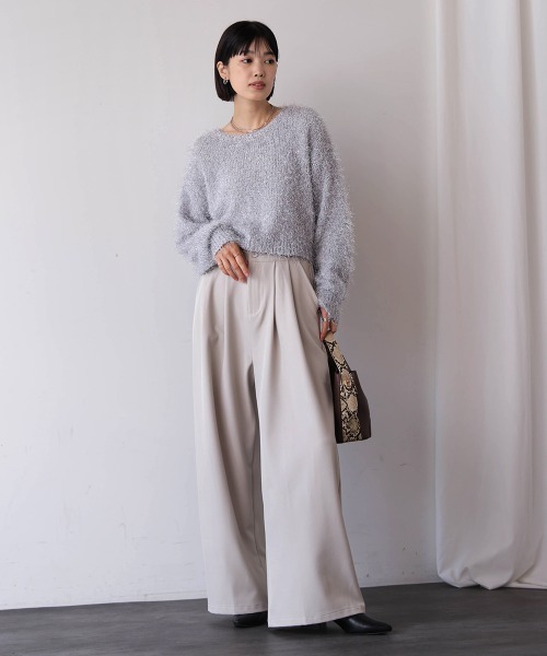 Bou Jeloud（ブージュルード）の「タックワイドパンツ（その他パンツ・レディース・ブラック/アイボリー/ブラウン・38）」の6枚目の写真