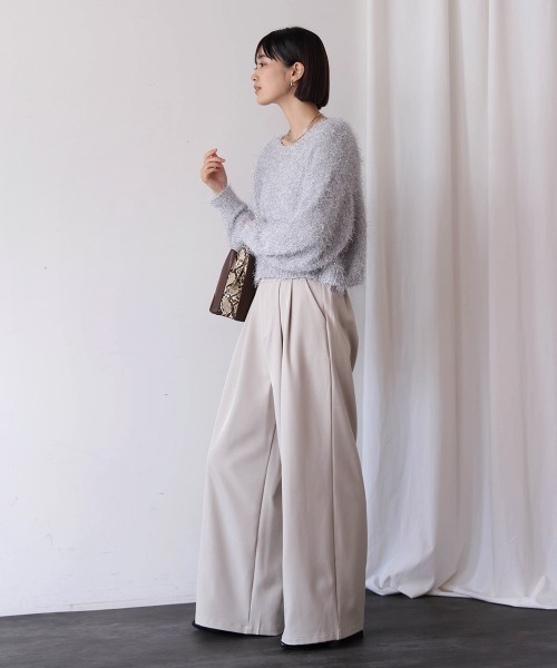 Bou Jeloud（ブージュルード）の「タックワイドパンツ（その他パンツ・レディース・ブラック/アイボリー/ブラウン・38）」の8枚目の写真