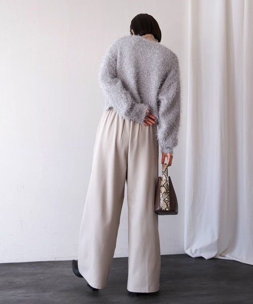 Bou Jeloud（ブージュルード）の「タックワイドパンツ（その他パンツ・レディース・ブラック/アイボリー/ブラウン・38）」の9枚目の写真