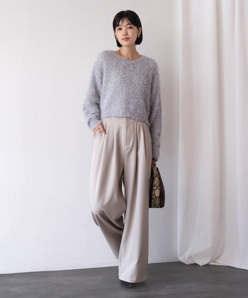 Bou Jeloud（ブージュルード）の「タックワイドパンツ（その他パンツ・レディース・ブラック/アイボリー/ブラウン・38）」の11枚目の写真