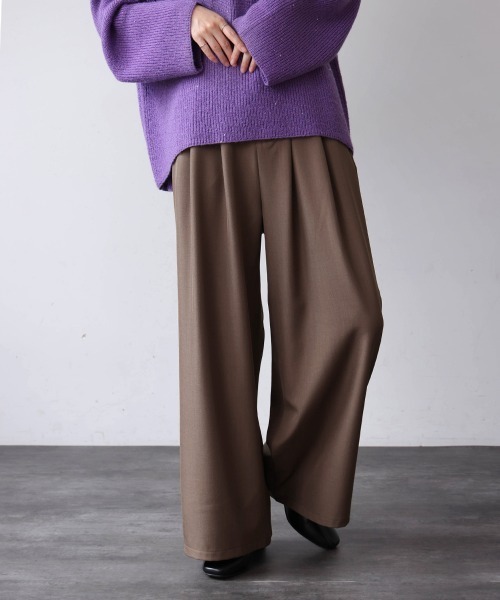 Bou Jeloud（ブージュルード）の「タックワイドパンツ（その他パンツ・レディース・ブラック/アイボリー/ブラウン・38）」の17枚目の写真