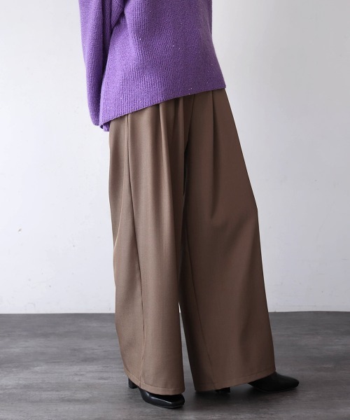 Bou Jeloud（ブージュルード）の「タックワイドパンツ（その他パンツ・レディース・ブラック/アイボリー/ブラウン・38）」の19枚目の写真