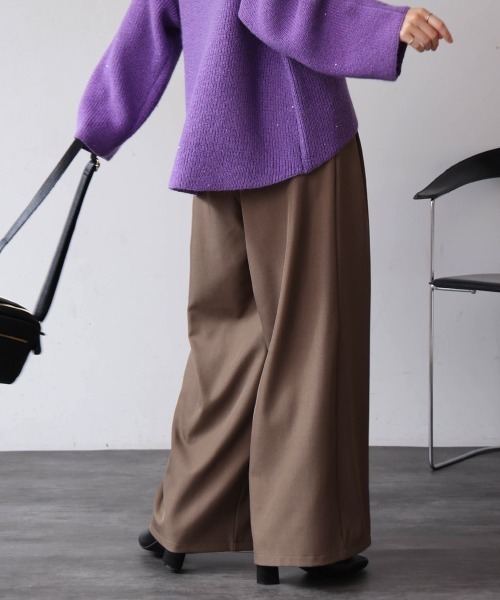 Bou Jeloud（ブージュルード）の「タックワイドパンツ（その他パンツ・レディース・ブラック/アイボリー/ブラウン・38）」の22枚目の写真