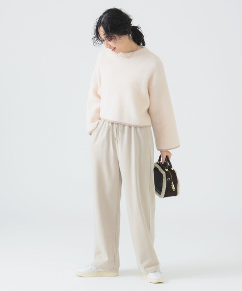 B:MING by BEAMS（ビーミングバイビームス）の「ワイド ベルト パンツ（S～M）（その他パンツ・レディース・ベージュ/チャコールグレー・SMALL/MEDIUM）」の5枚目の写真