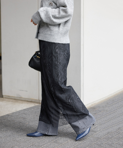 JOURNAL STANDARD relume(ジャーナルスタンダード レリューム)の「ラッセルストレッチレースナロースカート(スカート・レディース・ブラック/アイボリー・FREE)」の7枚目の写真