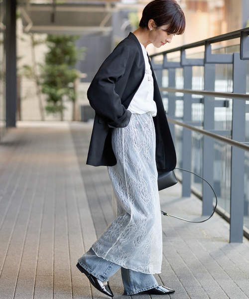 JOURNAL STANDARD relume(ジャーナルスタンダード レリューム)の「ラッセルストレッチレースナロースカート(スカート・レディース・ブラック/アイボリー・FREE)」の11枚目の写真