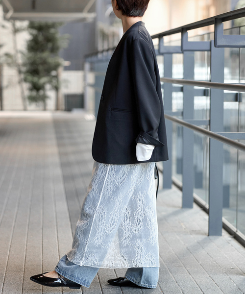 JOURNAL STANDARD relume(ジャーナルスタンダード レリューム)の「ラッセルストレッチレースナロースカート(スカート・レディース・ブラック/アイボリー・FREE)」の12枚目の写真