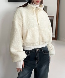 フリースクロップドジップアップ