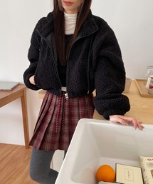フリースクロップドジップアップ