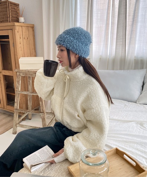 フリースクロップドジップアップ(その他アウター)|by muni:r(バイ フリースクロップドジップアップ(その他アウター)|by muni:r(バイ