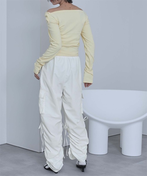 miette（ミエット）の「ドロストデザインカーゴパンツ（その他パンツ・レディース・ライトグレー/ブラック/オフホワイト・FREE）」の7枚目の写真