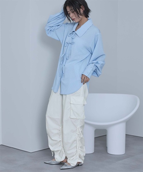 miette（ミエット）の「ドロストデザインカーゴパンツ（その他パンツ・レディース・ライトグレー/ブラック/オフホワイト・FREE）」の8枚目の写真