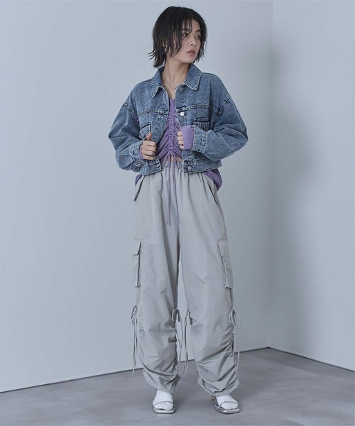 miette（ミエット）の「ドロストデザインカーゴパンツ（その他パンツ・レディース・ライトグレー/ブラック/オフホワイト・FREE）」の19枚目の写真