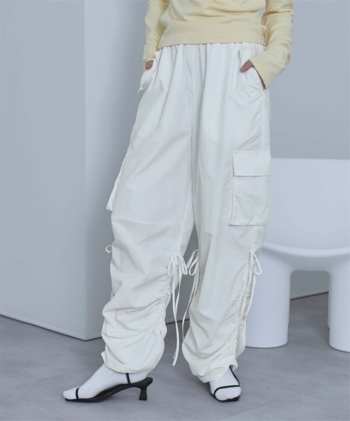 miette（ミエット）の「ドロストデザインカーゴパンツ（その他パンツ・レディース・ライトグレー/ブラック/オフホワイト・FREE）」の9枚目の写真