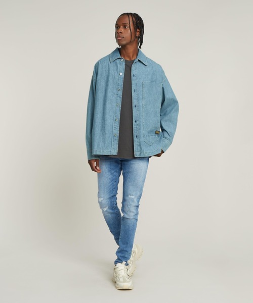 セール】LONG POCKET BOXY FIT SHIRT/ロングポケットオーバーサイズ