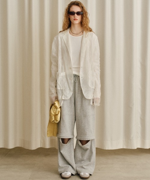 yae（ヤエ）の「2way sweat pants / 2wayスウェットパンツ（スウェットパンツ・レディース・ブラック/ライトグレー・36/38）」の11枚目の写真