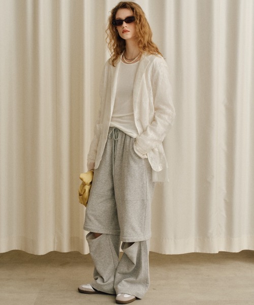 yae（ヤエ）の「2way sweat pants / 2wayスウェットパンツ（スウェットパンツ・レディース・ブラック/ライトグレー・36/38）」の13枚目の写真