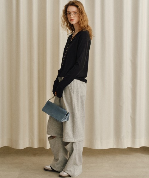 yae（ヤエ）の「2way sweat pants / 2wayスウェットパンツ（スウェットパンツ・レディース・ブラック/ライトグレー・36/38）」の8枚目の写真