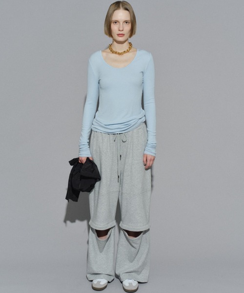 yae（ヤエ）の「2way sweat pants / 2wayスウェットパンツ（スウェットパンツ・レディース・ブラック/ライトグレー・36/38）」の16枚目の写真