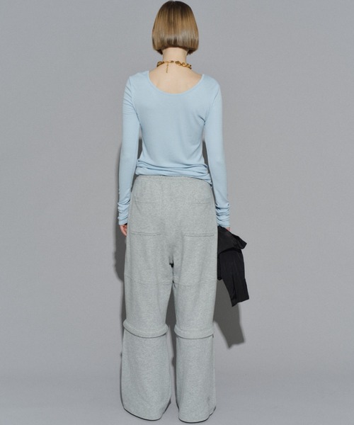 yae（ヤエ）の「2way sweat pants / 2wayスウェットパンツ（スウェットパンツ・レディース・ブラック/ライトグレー・36/38）」の17枚目の写真