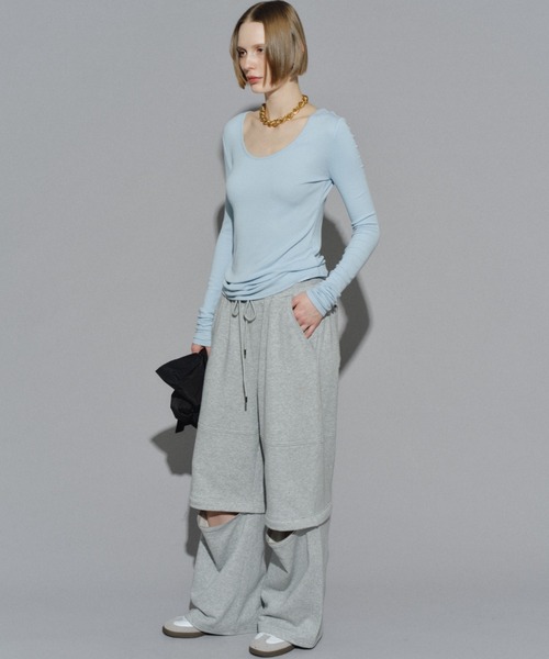 yae（ヤエ）の「2way sweat pants / 2wayスウェットパンツ（スウェットパンツ・レディース・ブラック/ライトグレー・36/38）」の18枚目の写真
