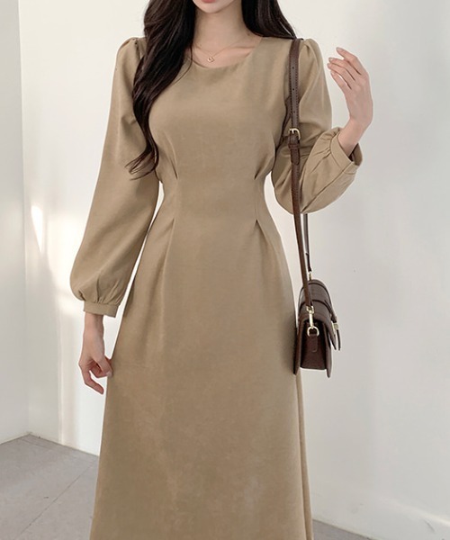 【セール】バックリボンAラインフレアワンピース（ワンピース）｜emi+（エミプラス）