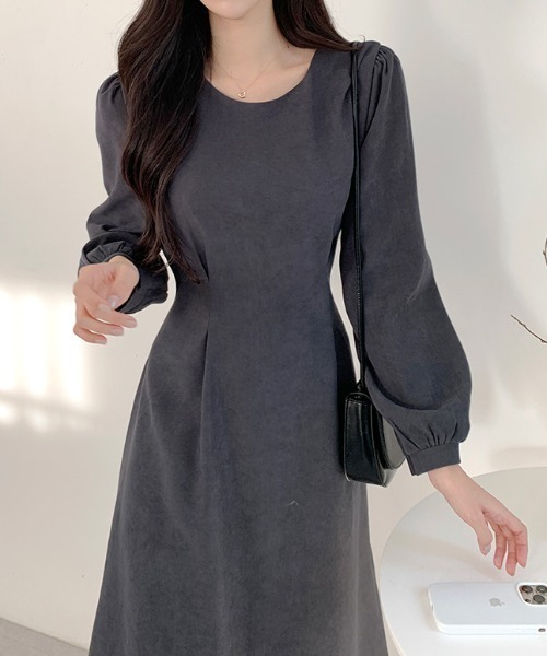 【セール】バックリボンAラインフレアワンピース（ワンピース）｜emi+（エミプラス）