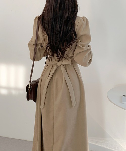 【セール】バックリボンAラインフレアワンピース（ワンピース）｜emi+（エミプラス）