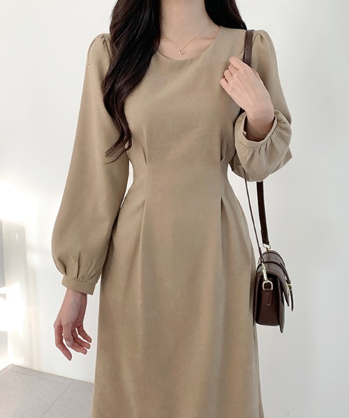 【セール】バックリボンAラインフレアワンピース（ワンピース）｜emi+（エミプラス）