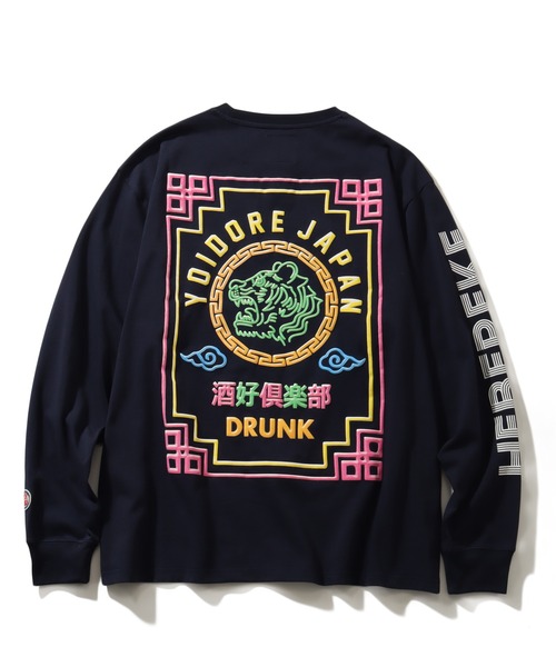 CORPUS SELECT(コーパストーキョー)の「【YOIDORE/酔いどれ】へべれけ ネオン ロングスリーブTシャツ(Tシャツ/カットソー・メンズ・ネイビー/ホワイト/ブラック・M/XL/L)」の9枚目の写真