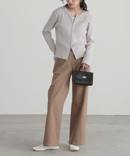 n'OrLABEL（ノアールレーベル）の「『綿ニットダブルジップリブカーディガン』（カーディガン/ボレロ・レディース・ブラック/ブルー/グレイッシュベージュ・2/1）」の11枚目の写真