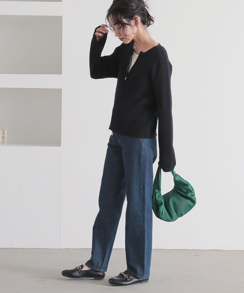 n'OrLABEL（ノアールレーベル）の「『綿ニットダブルジップリブカーディガン』（カーディガン/ボレロ・レディース・ブラック/ブルー/グレイッシュベージュ・2/1）」の18枚目の写真