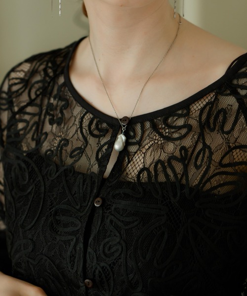 hinari（ヒナリ）の「マルチウェイレースブラウス（カーディガン/ボレロ・レディース・ブラック/アイボリー・FREE）」の17枚目の写真