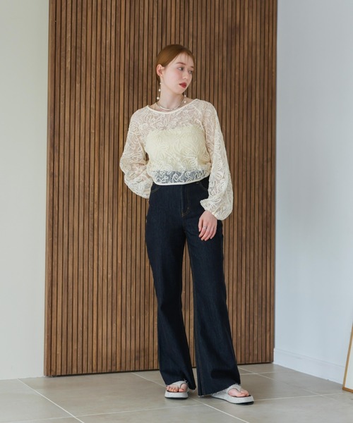 hinari（ヒナリ）の「マルチウェイレースブラウス（カーディガン/ボレロ・レディース・ブラック/アイボリー・FREE）」の6枚目の写真