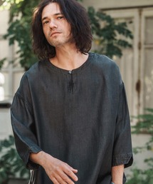 ms5951-Silky Denim 3-4 Sleeve Skipper Pullover Shirts 7分袖プルオーバーシャツ
