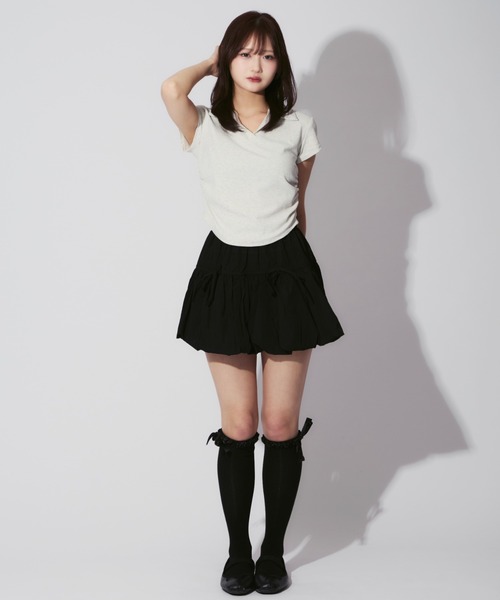 【SOMEWHEREBUTTER】韓国人気◆Balloon Ribbon Mini Skirt ミニ セール】Ribbon Balloon Mini Skirt / リボンバルーンミニ