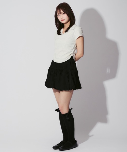 ALLuRing ChaRm（アリュリングチャーム）の「Ribbon Balloon Mini Skirt / リボンバルーンミニスカート スカートパンツ（スカート・レディース・ホワイト/ブラック/ブルー/ブラック系その他・FREE）」の14枚目の写真