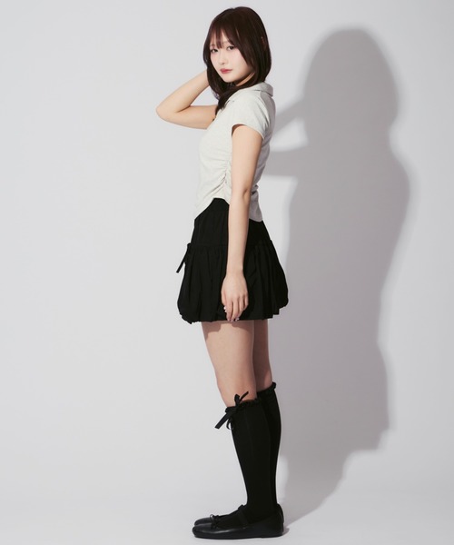 ALLuRing ChaRm（アリュリングチャーム）の「Ribbon Balloon Mini Skirt / リボンバルーンミニスカート スカートパンツ（スカート・レディース・ホワイト/ブラック/ブルー/ブラック系その他・FREE）」の15枚目の写真