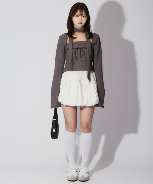 ALLuRing ChaRm（アリュリングチャーム）の「Ribbon Balloon Mini Skirt / リボンバルーンミニスカート スカートパンツ（スカート・レディース・ホワイト/ブラック/ブルー/ブラック系その他・FREE）」の21枚目の写真