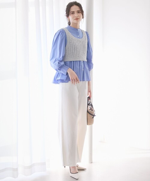 23区（ニジュウサンク）の「【SLOW/一部店舗限定】LIGHT DENIM バレルワイド パンツ（デニムパンツ・レディース・ホワイト系/スカイブルー系/ダルブルー系・36/40/38）」の11枚目の写真