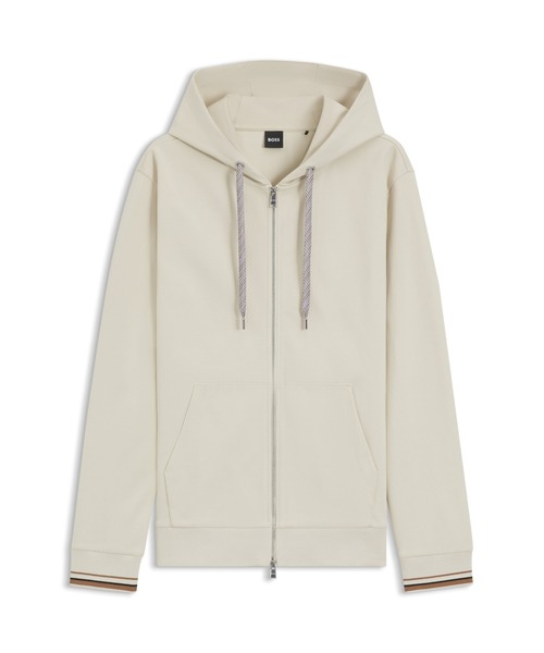 BOSS(ボス)の「コットンブレンド ジップアップフーディ パターンドローコード(スウェット・メンズ・ベージュ・XL/S/L/M/XXL/XXXL)」の5枚目の写真