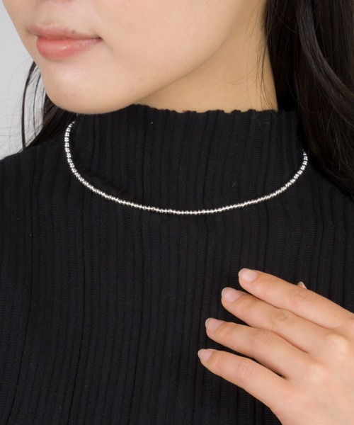 Harpo(アルポ)の「【Harpo/アルポ】ナバホパール シルバー ネックレス ビーズ3mm/全長45㎝(ネックレス・レディース・シルバー・FREE)」の3枚目の写真