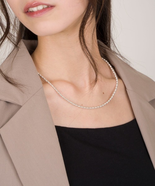 Harpo(アルポ)の「【Harpo/アルポ】ナバホパール シルバー ネックレス ビーズ3mm/全長45㎝(ネックレス・レディース・シルバー・FREE)」の5枚目の写真