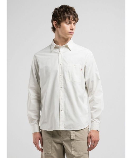 REPLAY（リプレイ）の「Ｒロゴ コットンポプリンシャツ（シャツ/ブラウス・メンズ・オフホワイト・MEDIUM/LARGE/SMALL/X-LARGE）」の7枚目の写真