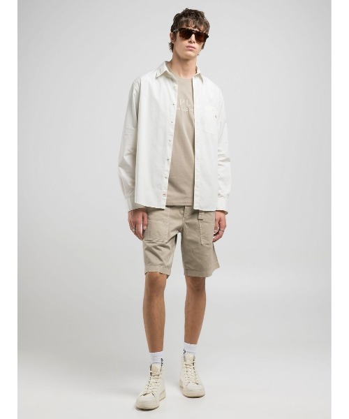 REPLAY（リプレイ）の「Ｒロゴ コットンポプリンシャツ（シャツ/ブラウス・メンズ・オフホワイト・MEDIUM/LARGE/SMALL/X-LARGE）」の5枚目の写真