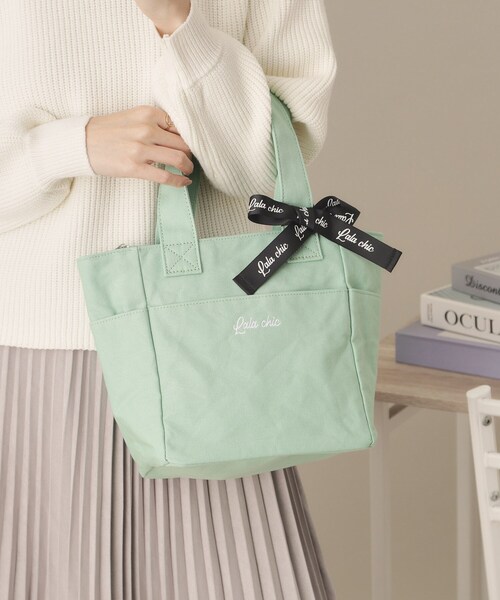 ITS'DEMO（イッツデモ）の「【7ポケット／推し活】クリアポケット付カラフルトート（ハンドバッグ・レディース・ピンク系/グリーン系/ブラック/ブルー/ライトパープル・00）」の2枚目の写真