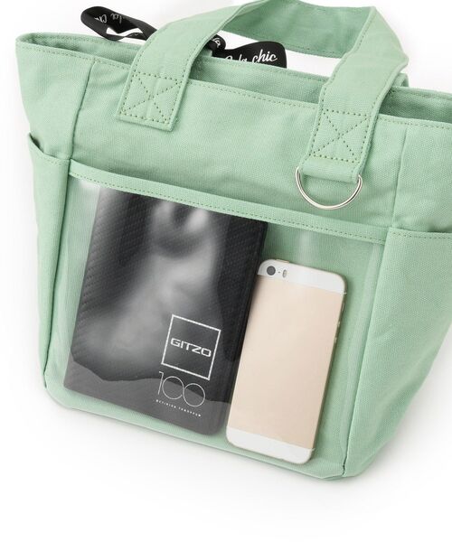 ITS'DEMO（イッツデモ）の「【7ポケット／推し活】クリアポケット付カラフルトート（ハンドバッグ・レディース・ピンク系/グリーン系/ブラック/ブルー/ライトパープル・00）」の8枚目の写真