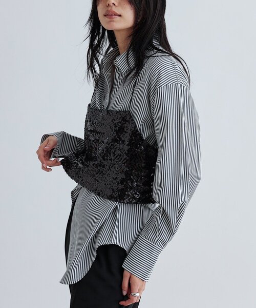 GALLEST(ギャレスト)の「スパンコールビスチェ(タンクトップ・レディース・ブラック/シルバー/ゴールド・38)」の4枚目の写真